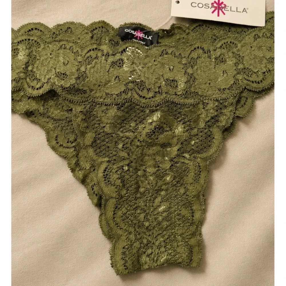 COSABELLA NSN Brazilian Lace Bikini Panty Evergreen Green / O/S - NWT
